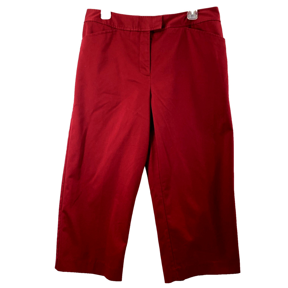 East 5th Capri Shorts‎ Womens Size 12 Burgundy Secretly Slender Pockets